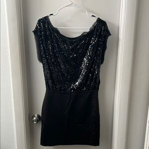 BCBGeneration Black Sequin Bodycon Mini Dress